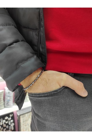 Oriental Kuyumculuk Jewellery Siyah Hematit Doğal Taşlı Ayarlamalı Bileklik Siyah