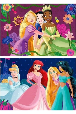 Educa 2x50 Parça Disney Prensesleri Kız Çocuk Ahşap Puzzle - 4-6 Yaş 1 Adet
