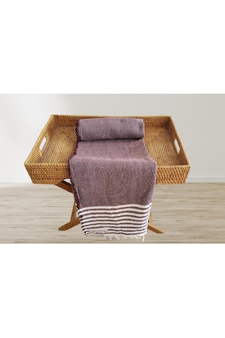 Aksu Summer Line Çok Amaçlı Örtü Pike Koltuk Örtüsü 170x220 Bordo Bordo