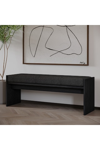 Pearl Bench Modern Tasarım Antre, Mutfak, Yatak Odası, Balkon Oturma Bankı, Kolay Kurulum Ahşap Siyah