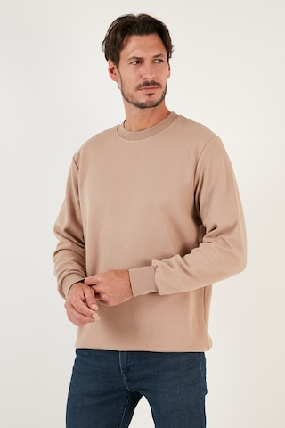 Buratti Pamuklu Bisiklet Yaka Regular Fit Basic Erkek Sweat 5905521 Vizon