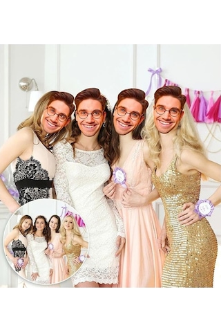 Kişiye Özel Bekarlığa Veda Eğlenceli Damat Yüz Maskesi - 5 Adet