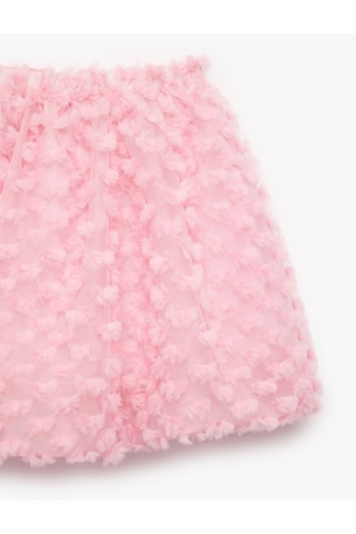 Koton Beli Lastikli Tül Detaylı Balon Form Tütü Etek Pembe 6smg70029aw Gül