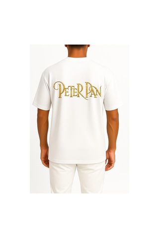 Bahriyeli Collection Oversize Peeter Paan Peter Pan Wendy Darling Musical Theatre Cep Ve Sırt Tasarımlı Unisex T-shirt Beyaz