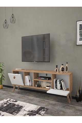 Mbes Mobilya Esin Atlantik-Beyaz 160 Cm Tv Ünitesi(Atlantik Çam)