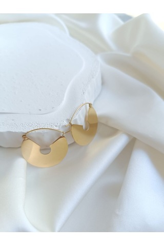 Çelik Plaka Küpe Altın