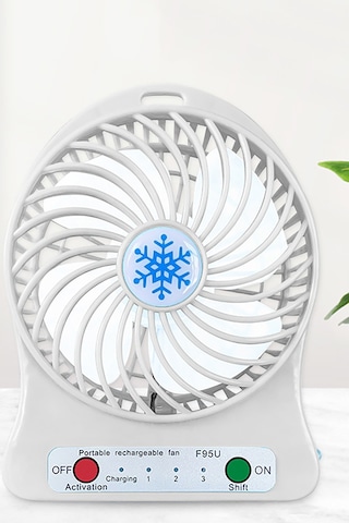 Masa Üstü Klima Usb Girişli Metal Serinletici Mini Pilli Vantilatör Fan Ofis, Araç