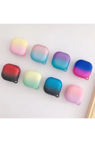 Caseonn Samsung Uyumlu Galaxy Buds Fe - Buds Core Kılıf Duo Aurora Koruma Pembe Sarı