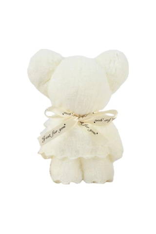 Geekyou Beyaz Ayı Desenli Yumuşak Havlu + Çanta Hediyelik Seti, Kaliteli Poliester, 15x9 Cm, 30 Gr, Tek Adet