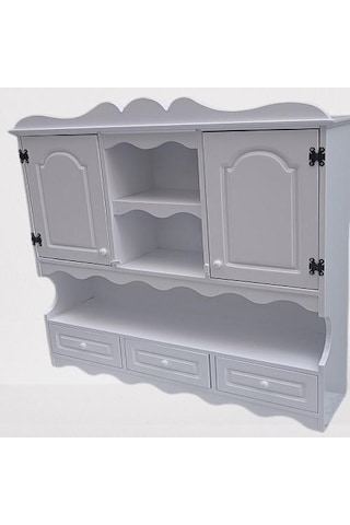 Hobi Adn 90353 Dekoratif Mutfak Dolap 3çekm Terek Mdf Parlak Beyaz Lake El Yapım