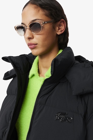 Lacoste Long Oversized Down Fill Jacket Çıkarılabilir Kapüşonlu Kaz Tüyü Kadın Parka Siyah Siyah