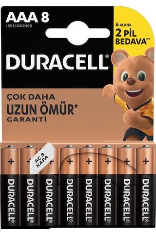 Duracell Basic Alkalin Aaa 8'li İnce Pil