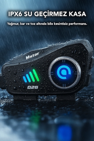 Q28 5.3 Bluetooth Kameralı Intercom - 1500 Mah Su Geçirmez Kask İçi Motosiklet Kulaklık