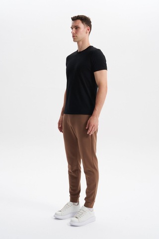 AR-MA Arma Erkek Slim Fit Basic Interlok Dar Paça Eşofman Altı Arka Ve Ön Cepler Gizli Fermuarlı %80 Pamuk %14 Polyester %6 Elastane K30174998802 Açık Kahverengi