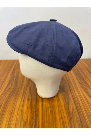 Hamze Peaky Blinders Tommy Shelby Model Keten Kasket Şapka Lacivert