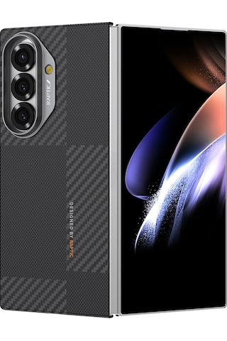 Galaxy Z Fold 7 Kılıf M-safe Uyumlu Metal Kamera Çerçeveli Raptic 600d Aramid Geotik Serisi Siyah