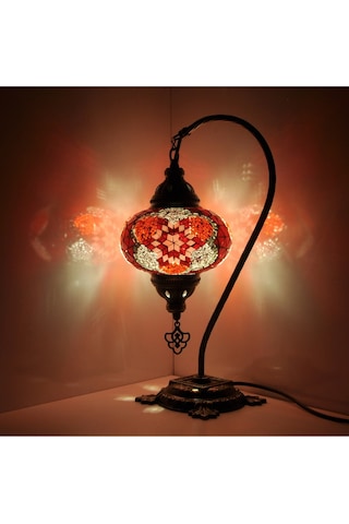 Osmanlı Mozaik Masa Üstü Dekoratif Lamba Gece Lambası Ev Hediyesi Çok Renkli
