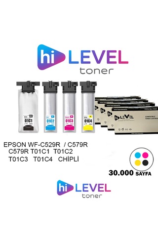Hilevel Toner Ht-c5890/c5390-set, Epson C5890 30k 4 Renk Cmyk Ekstra Yüksek Kapasite Muadil Toner