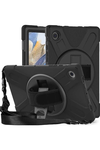 Samsung Galaxy Tab A8 10.5 Sm-x200 Uyumlu Askılı Standlı Tank Koruyucu Dönebilen Kılıf Defender Kılıf