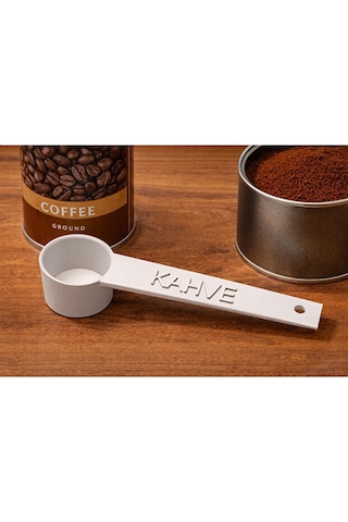 Kahve Yazılı Kahve Ölçü Kaşığı 2 Adet Espresso & Filtre Kahve Set-renk Seçenekli Beyaz - Siyah