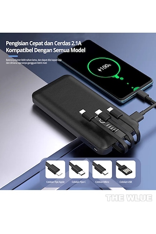 10000 Mah 3in1 2.1a Powerbank Digital Göstergeli Lightning - Type Diğer