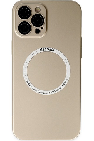 Apple iPhone Uyumlu 12 Pro Kılıf Jack Magneticsafe Lens Silikon - Gold