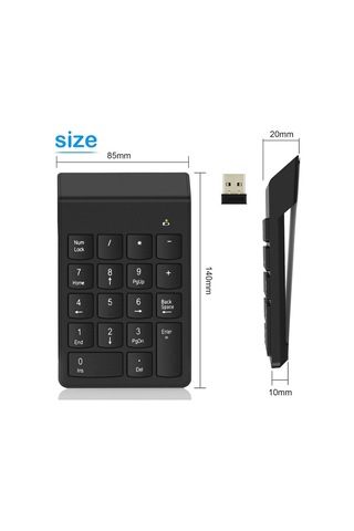 2.4ghz Kablosuz Nümerik Klavye Ultra İnce Taşınabilir Numpad