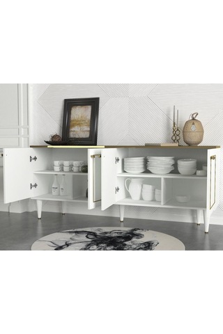Dekorister Exclusive Ravenna Konsol Beyaz-Mermer