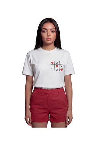 ''love Game'' Xox Baskılı %100 Pamuk Rahat Kesim Premium Kadın Ti Beyaz ''love Game'' Xox Baskılı %100 Pamuk Rahat Kesim Premium Kadın Ti Beyaz