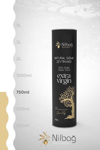 Nilbağ Zeytinyağları Ayvalık Sızma Natural Zeytinyağı Teneke 750 ML