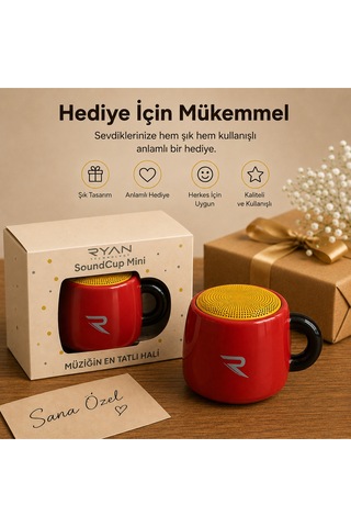 Kahve Kupa Tasarımlı Taşınabilir Hoparlör Mini Kablosuz Bluetooth Hoparlör Bluetooth 5.4 5w Güçlü Ses Soundcup Ry-sc01