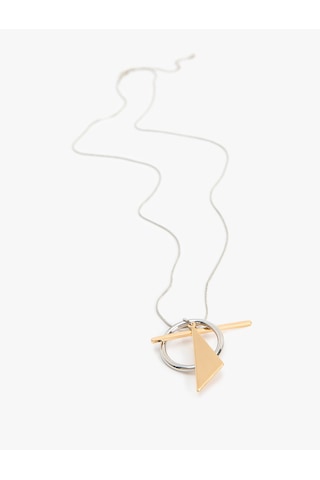 Koton Çelik Kolye Geometrik Charm Detaylı Gümüş 6wak70506aa Gümüş Rengi