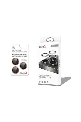 İphone 16 Pro Max Uyumlu - Parmak İzi Bırakmayan Anti-reflective Premium Safir Kamera Lens Koruyucu - Cl-12 - Çöl Titanyum