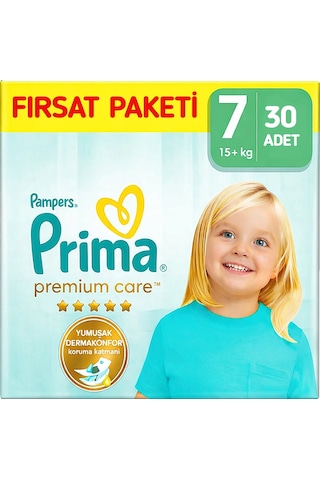 Prima Premium Care 7 Beden Bebek Bezi Ekonomik Paket 30 Adet