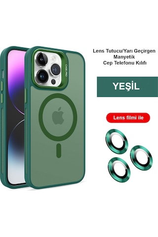 Joko iPhone 14 Pro Kılıf Flet Lens Magsafe Kapak - Glblseme - 86 Koyu Yeşil