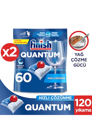 Finish Quantum 120 Tablet Bulaşık Makinesi Deterjanı (60 x 2)
