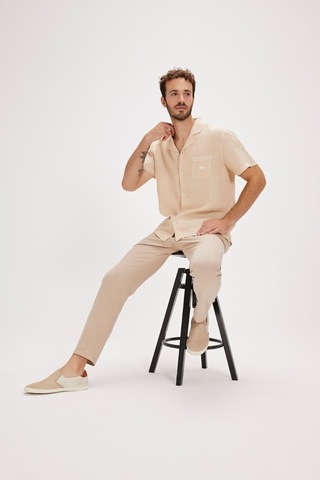 Bad Bear Lyne Erkek Bej Klasik Yaka Gömlek 240130002-BEI Bej