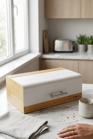 Cooker Viona Metal Kapaklı Bambu Ekmek Kutusu Ckr4540 Beyaz