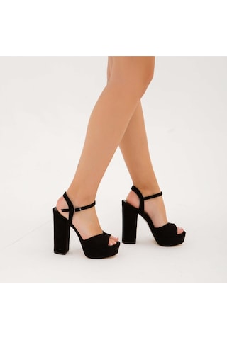 Tamer Tanca Kadın Vegan Siyah Süet Abiye Ayakkabı 539 1980 Bn Ayk Y21 Sıyah Suet Siyah