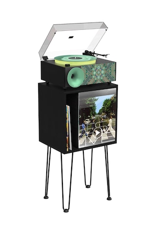 Fennessy İ5s Bluetooth Hoparlörlü 45w Hi-fi Işıklı Retro Pikap Plakçalar Turntable, Miracle National