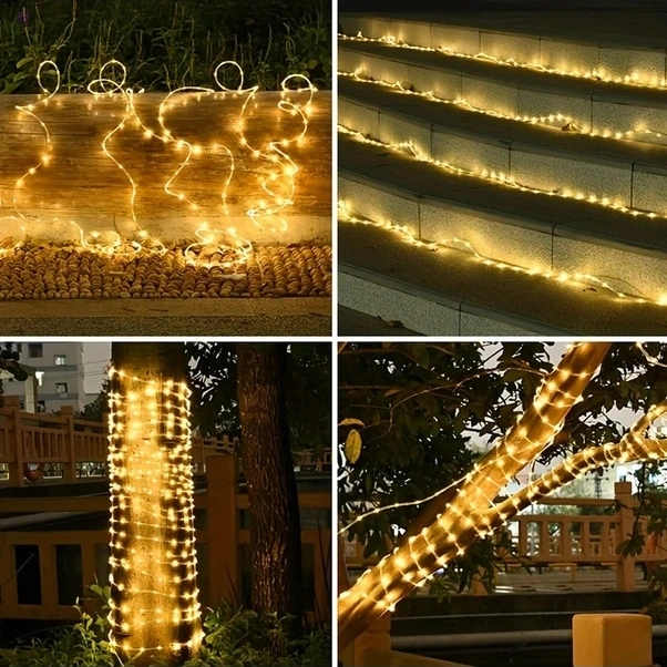 Trendooze Güneş Enerjili 8 Modlu 866 İnç Led Şerit Işık Bahçe Partisi