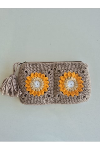Çanta Cüzdan Amigurumi Çanta - Cüzdan Acı Kahverengi