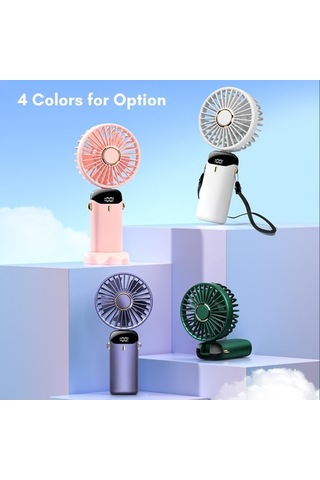 Mini Taşınabilir Fan El Fanı Şarj Edilebilir Küçük 7011 Pembe