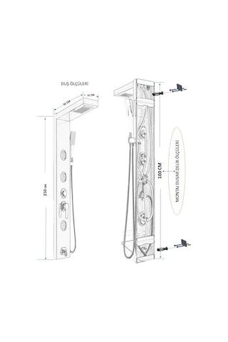 Sam Banyo Fırat Masajlı Duş Paneli Beyaz