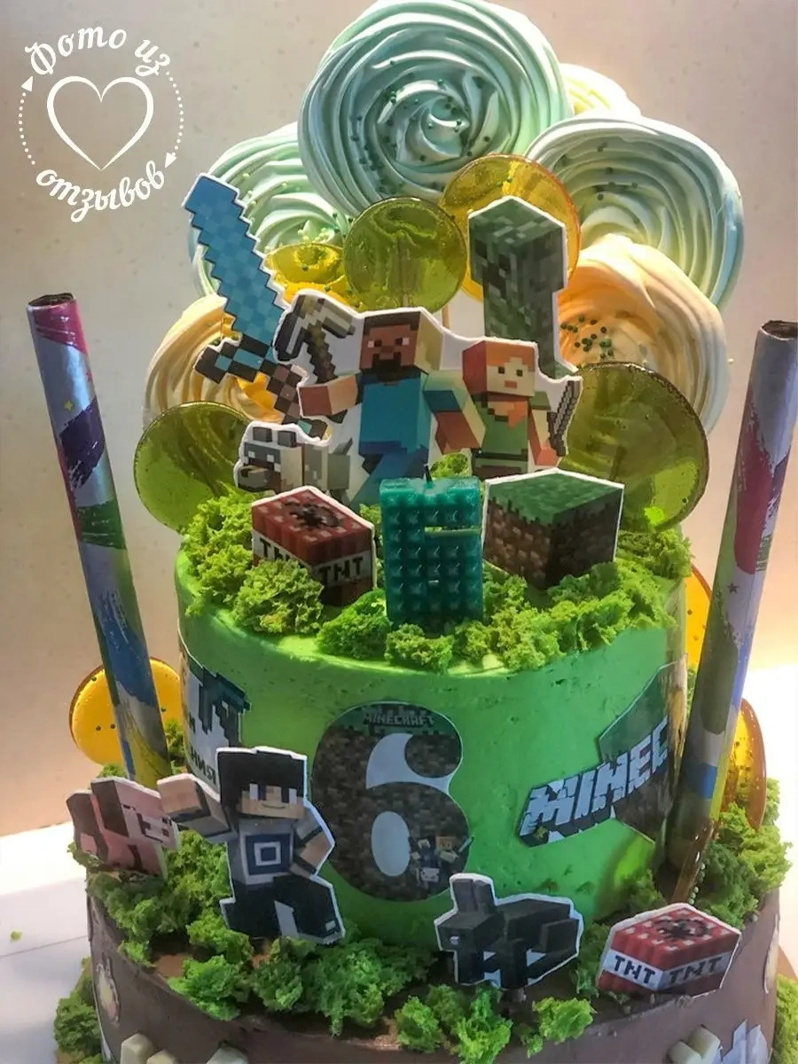 Infant Çocuklar İçin Minecraft 6 Rakamlı Pasta Mumları 46341708 Diğer