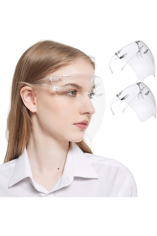 Polikarbon Maske Siperlik Tam Yüz Koruyucu Polikarbon Siperlik Face Shield With Glasses