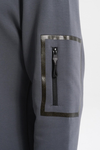 AR-MA Arma Erkek Slim Fit Dik Yaka Yarım Fermuar Pamuklu Sweatshirt Sol Kol Fermuar Cepli K30404685702 Gri