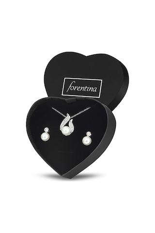 Forentina İnci Modeli Kolye Küpe Set  Ps1596