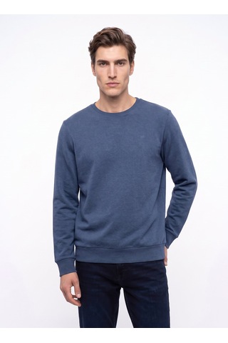 Mustang Mavi Erkek Basic Nakışlı Sweatshirt M6wm-swt1590 Indigo