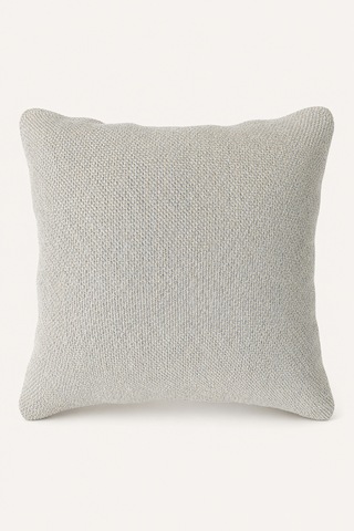 Dokulu Jakarlı Kırlent Kılıfı 43x43 Cm Gri Bej Gold Dekoratif Sarı